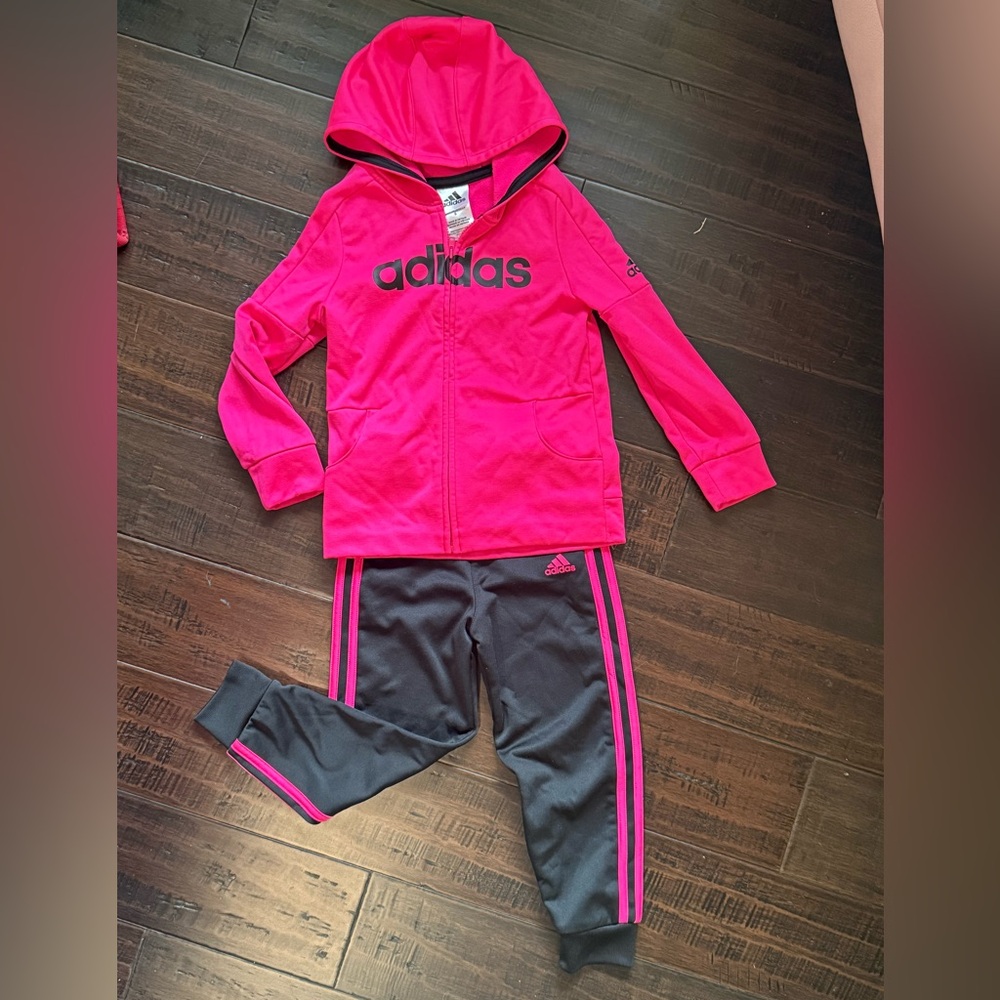 Adidas Vibrant Pink Jacket with Black Logo